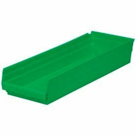 GLOBAL INDUSTRIAL Plastic Nesting Storage Shelf Bin 8-3/8inW x 23-5/8inD x 4inH Green 334190GN